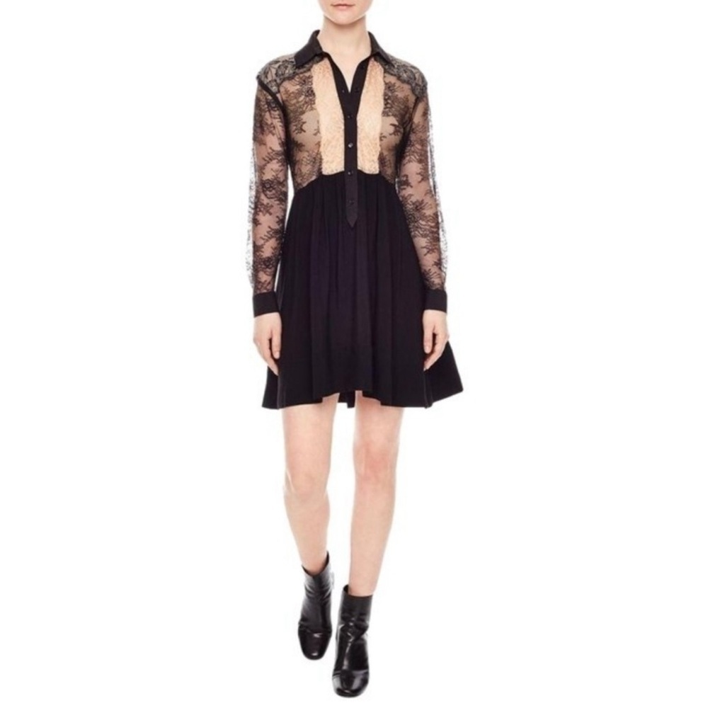 SANDRO PARIS Leda Lace Dress Naked
Long Sleeve Sheer Upper size XS
